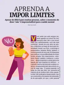 Capa da matéria da Revista Mente Afiada Aprenda a impor limites